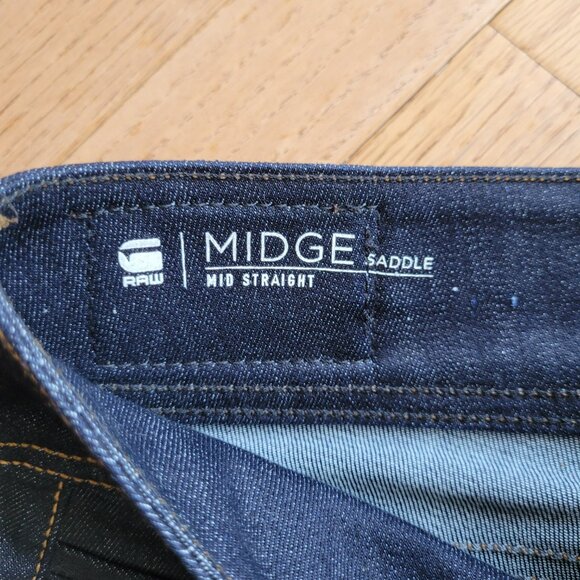G-Star Raw Midge Saddle Mid Straight Jeans Dark Blue 27 - Picture 6 of 16